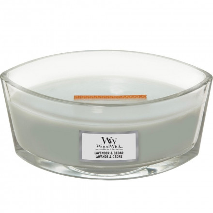 Ароматична свічка з ароматом лаванди і кипариса Woodwick Ellipse Lavender & Cedar 453 г Ароматична свічка з ароматом лаванди і кипариса Woodwick Ellipse Lavender & Cedar 453 г